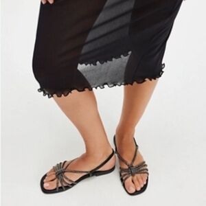 EUC Free People Cosmo Strappy Italian Sandals Black Size 6